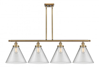 Cone - 4 Light - 48 inch - Brushed Brass - Stem Hung - Island Light (3442|916-4I-BB-G42-L-LED)