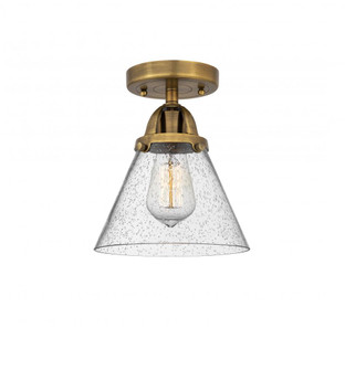Cone - 1 Light - 8 inch - Brushed Brass - Semi-Flush Mount (3442|288-1C-BB-G44-LED)