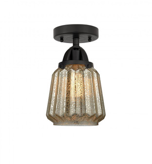 Chatham - 1 Light - 7 inch - Matte Black - Semi-Flush Mount (3442|288-1C-BK-G146-LED)