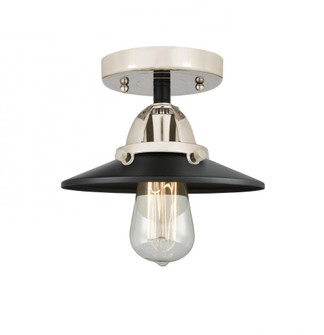 Railroad - 1 Light - 8 inch - Black Polished Nickel - Semi-Flush Mount (3442|288-1C-BPN-M6-BK-LED)