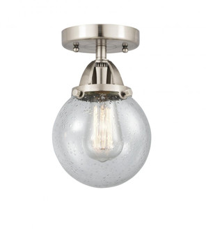 Beacon - 1 Light - 6 inch - Brushed Satin Nickel - Semi-Flush Mount (3442|288-1C-SN-G204-6-LED)