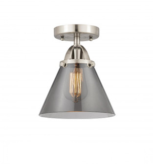 Cone - 1 Light - 8 inch - Brushed Satin Nickel - Semi-Flush Mount (3442|288-1C-SN-G43-LED)