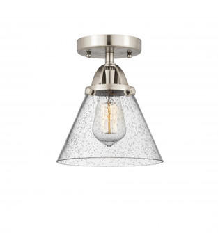 Cone - 1 Light - 8 inch - Brushed Satin Nickel - Semi-Flush Mount (3442|288-1C-SN-G44-LED)