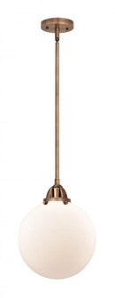 Beacon - 1 Light - 10 inch - Antique Copper - Stem hung - Mini Pendant (3442|288-1S-AC-G201-10-LED)