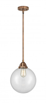 Beacon - 1 Light - 10 inch - Antique Copper - Stem hung - Mini Pendant (3442|288-1S-AC-G202-10-LED)