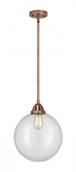 Beacon - 1 Light - 12 inch - Antique Copper - Stem hung - Mini Pendant (3442|288-1S-AC-G202-12-LED)