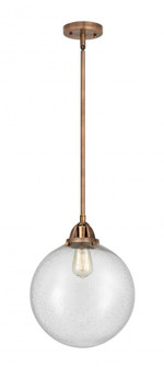 Beacon - 1 Light - 12 inch - Antique Copper - Stem hung - Mini Pendant (3442|288-1S-AC-G204-12-LED)