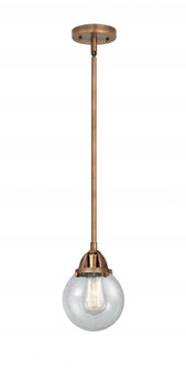 Beacon - 1 Light - 6 inch - Antique Copper - Stem hung - Mini Pendant (3442|288-1S-AC-G204-6-LED)