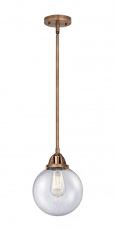 Beacon - 1 Light - 8 inch - Antique Copper - Stem hung - Mini Pendant (3442|288-1S-AC-G204-8-LED)