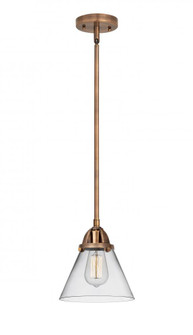 Cone - 1 Light - 8 inch - Antique Copper - Stem hung - Mini Pendant (3442|288-1S-AC-G42-LED)