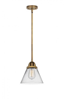 Cone - 1 Light - 8 inch - Brushed Brass - Stem hung - Mini Pendant (3442|288-1S-BB-G42-LED)