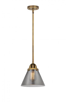 Cone - 1 Light - 8 inch - Brushed Brass - Stem hung - Mini Pendant (3442|288-1S-BB-G43-LED)