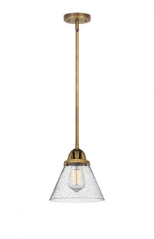 Cone - 1 Light - 8 inch - Brushed Brass - Stem hung - Mini Pendant (3442|288-1S-BB-G44)