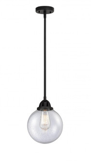 Beacon - 1 Light - 8 inch - Matte Black - Stem hung - Mini Pendant (3442|288-1S-BK-G204-8-LED)