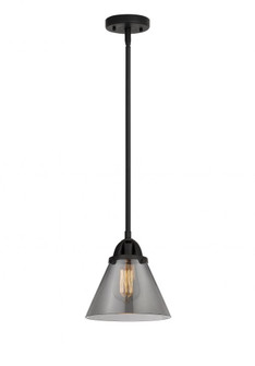 Cone - 1 Light - 8 inch - Matte Black - Stem hung - Mini Pendant (3442|288-1S-BK-G43-LED)