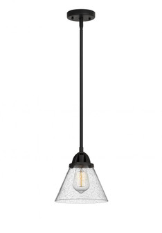 Cone - 1 Light - 8 inch - Matte Black - Stem hung - Mini Pendant (3442|288-1S-BK-G44-LED)