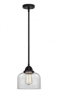 Bell - 1 Light - 8 inch - Matte Black - Stem hung - Mini Pendant (3442|288-1S-BK-G72-LED)