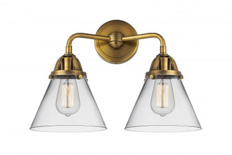 Cone - 2 Light - 16 inch - Brushed Brass - Bath Vanity Light (3442|288-2W-BB-G42-LED)