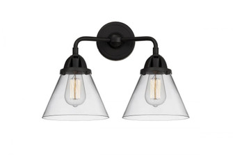 Cone - 2 Light - 16 inch - Matte Black - Bath Vanity Light (3442|288-2W-BK-G42-LED)