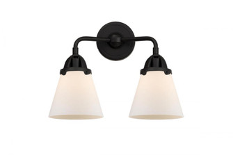 Cone - 2 Light - 14 inch - Matte Black - Bath Vanity Light (3442|288-2W-BK-G61)