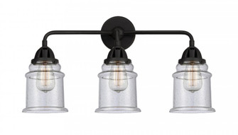 Canton - 3 Light - 24 inch - Matte Black - Bath Vanity Light (3442|288-3W-BK-G184)