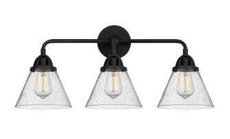 Cone - 3 Light - 26 inch - Matte Black - Bath Vanity Light (3442|288-3W-BK-G44-LED)