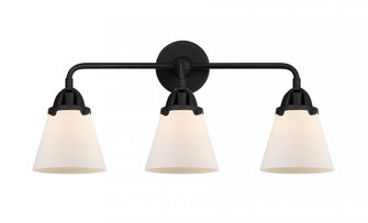 Cone - 3 Light - 24 inch - Matte Black - Bath Vanity Light (3442|288-3W-BK-G61-LED)
