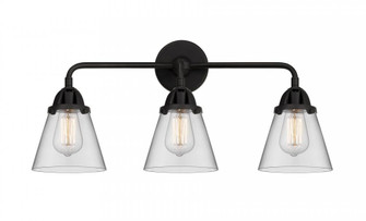 Cone - 3 Light - 24 inch - Matte Black - Bath Vanity Light (3442|288-3W-BK-G62)
