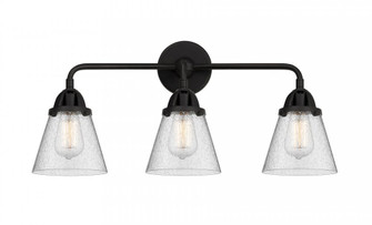 Cone - 3 Light - 24 inch - Matte Black - Bath Vanity Light (3442|288-3W-BK-G64)