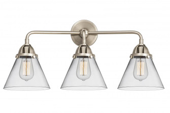 Cone - 3 Light - 26 inch - Brushed Satin Nickel - Bath Vanity Light (3442|288-3W-SN-G42-LED)