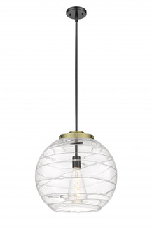 Athens Deco Swirl - 1 Light - 16 inch - Black Antique Brass - Cord hung - Pendant (3442|221-1S-BAB-G1213-16)