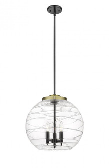 Athens Deco Swirl - 3 Light - 16 inch - Black Antique Brass - Stem hung - Pendant (3442|221-3S-BAB-G1213-16)
