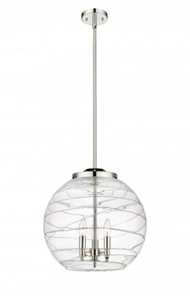 Athens Deco Swirl - 3 Light - 16 inch - Polished Nickel - Stem hung - Pendant (3442|221-3S-PN-G1213-16)