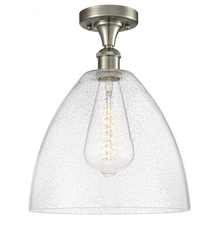 Bristol - 1 Light - 12 inch - Brushed Satin Nickel - Semi-Flush Mount (3442|516-1C-SN-GBD-124-LED)