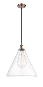Berkshire - 1 Light - 16 inch - Antique Copper - Cord hung - Pendant (3442|516-1P-AC-GBC-162-LED)
