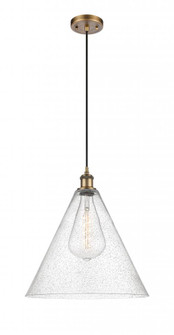 Berkshire - 1 Light - 16 inch - Brushed Brass - Cord hung - Pendant (3442|516-1P-BB-GBC-164-LED)