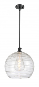 Athens Deco Swirl - 1 Light - 14 inch - Matte Black - Pendant (3442|516-1S-BK-G1213-14)