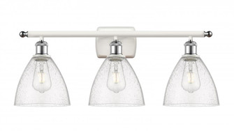 Bristol - 3 Light - 28 inch - White Polished Chrome - Bath Vanity Light (3442|516-3W-WPC-GBD-754-LED)