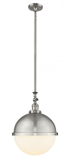 Hampden - 1 Light - 13 inch - Brushed Satin Nickel - Stem Hung - Pendant (3442|206-SN-HFS-121-SN-LED)