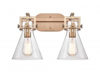 Newton Cone - 2 Light - 17 inch - Brushed Brass - Bath Vanity Light (3442|411-2W-BB-7CL-LED)