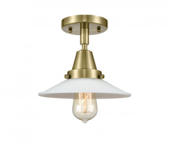 Halophane - 1 Light - 9 inch - Antique Brass - Semi-Flush Mount (3442|447-1C-AB-G1-LED)