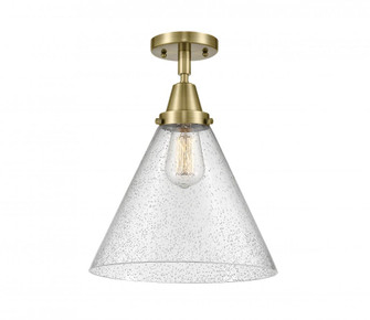 Cone - 1 Light - 12 inch - Antique Brass - Semi-Flush Mount (3442|447-1C-AB-G44-L)