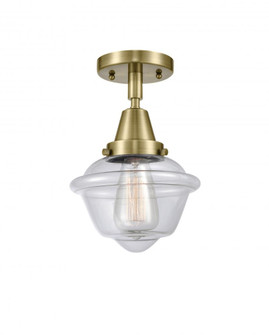 Oxford - 1 Light - 8 inch - Antique Brass - Semi-Flush Mount (3442|447-1C-AB-G532-LED)
