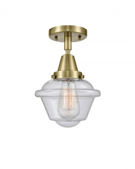 Oxford - 1 Light - 8 inch - Antique Brass - Semi-Flush Mount (3442|447-1C-AB-G534-LED)