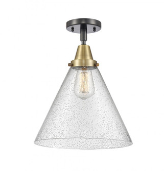 Cone - 1 Light - 12 inch - Black Antique Brass - Semi-Flush Mount (3442|447-1C-BAB-G44-L-LED)