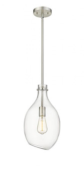 Norwalk - 1 Light - 9 inch - Brushed Satin Nickel - Stem hung - Mini Pendant (3442|493-1S-SN-G552-9)