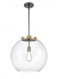 Athens - 1 Light - 16 inch - Black Antique Brass - Stem Hung - Pendant (3442|221-1S-BAB-G122-16-LED)