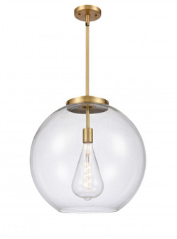 Athens - 1 Light - 18 inch - Brushed Brass - Cord hung - Pendant (3442|221-1S-BB-G122-18-LED)