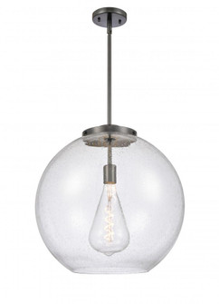 Athens - 1 Light - 18 inch - Matte Black - Stem Hung - Pendant (3442|221-1S-BK-G124-18)