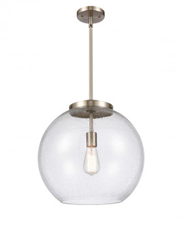 Athens - 1 Light - 16 inch - Brushed Satin Nickel - Stem Hung - Pendant (3442|221-1S-SN-G124-16)